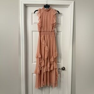 Avec Les Filles Blush Ruffle Dress